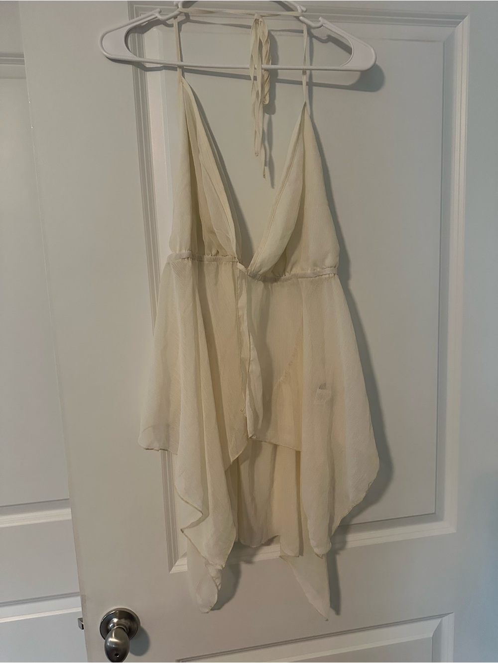 Ivory Halter Handkerchief Top